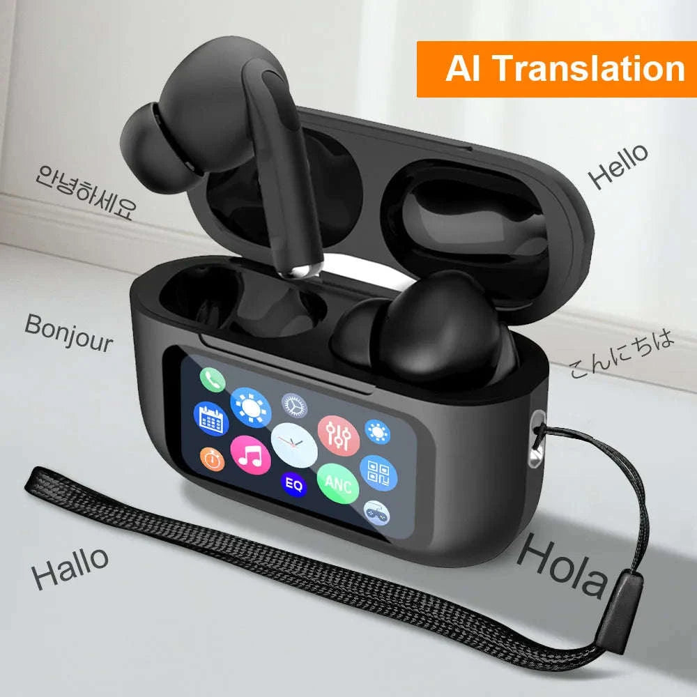 Wireless Bluetooth Earbuds with ANC Noise Cancellation & Touch Case-With Touch Screen AI