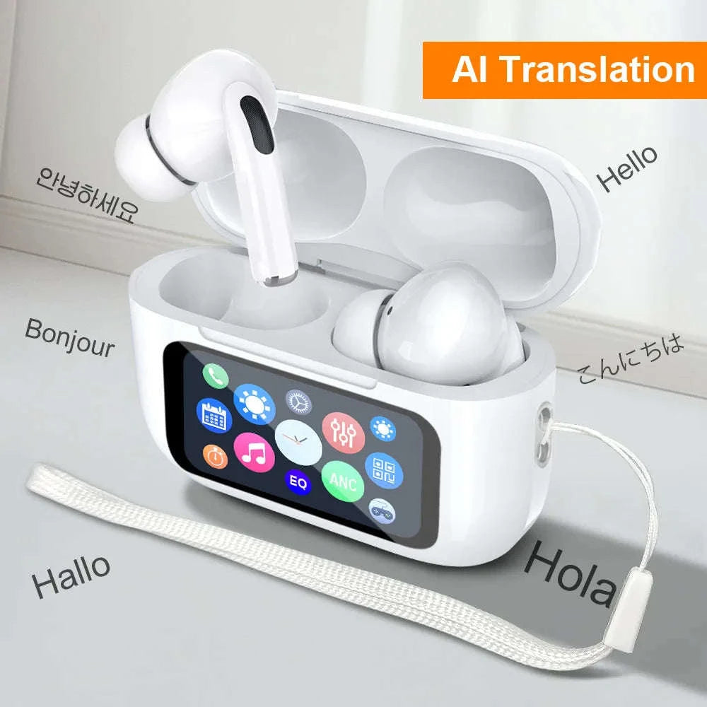 Wireless Bluetooth Earbuds with ANC Noise Cancellation & Touch Case-With Touch Screen AI