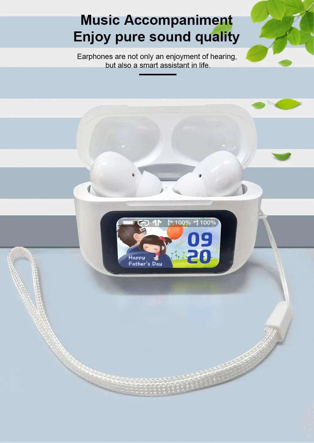 Wireless Bluetooth Earbuds with ANC Noise Cancellation & Touch Case-With Touch Screen AI