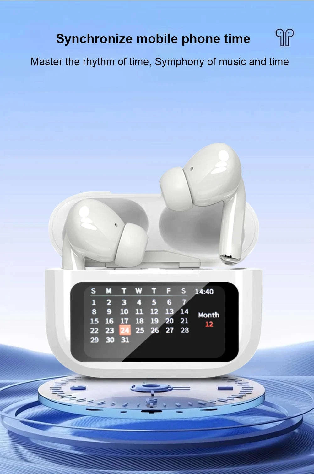 Wireless Bluetooth Earbuds with ANC Noise Cancellation & Touch Case-With Touch Screen AI