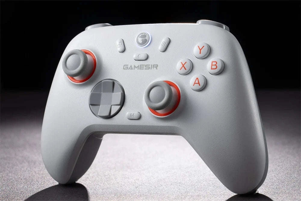 Wireless Bluetooth Game Controller with Hall Effect, 2 Back Buttons, 600mAh Battery-White Set / Russian Federation