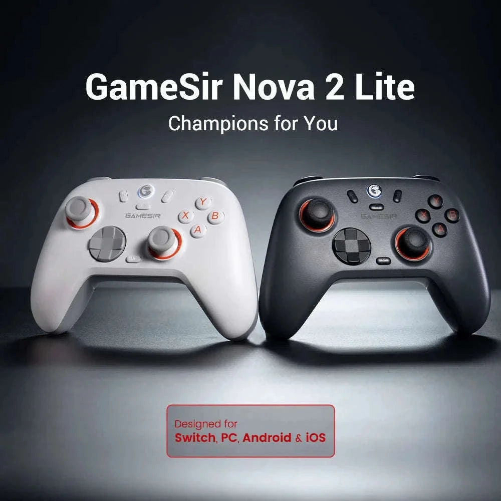 Wireless Bluetooth Game Controller with Hall Effect, 2 Back Buttons, 600mAh Battery-White Set / Russian Federation