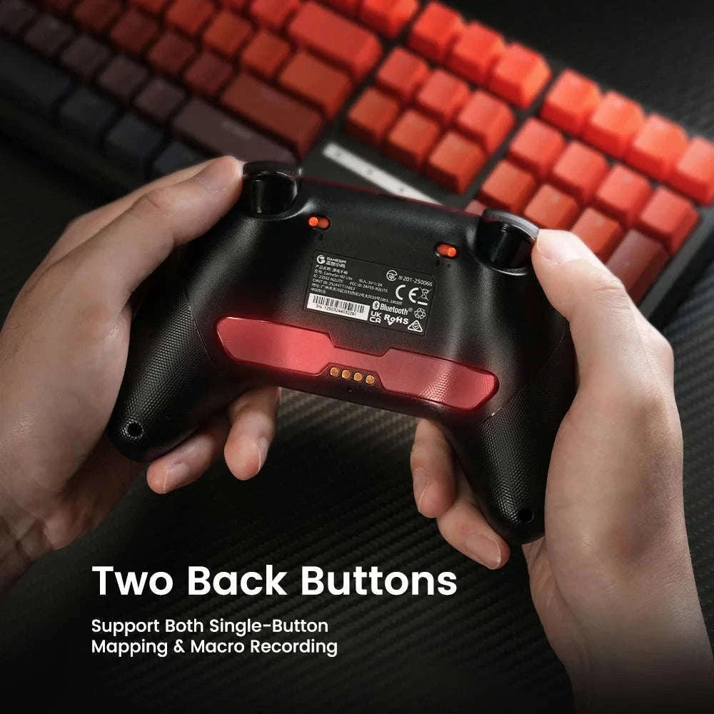 Wireless Bluetooth Game Controller with Hall Effect, 2 Back Buttons, 600mAh Battery-White Set / Russian Federation