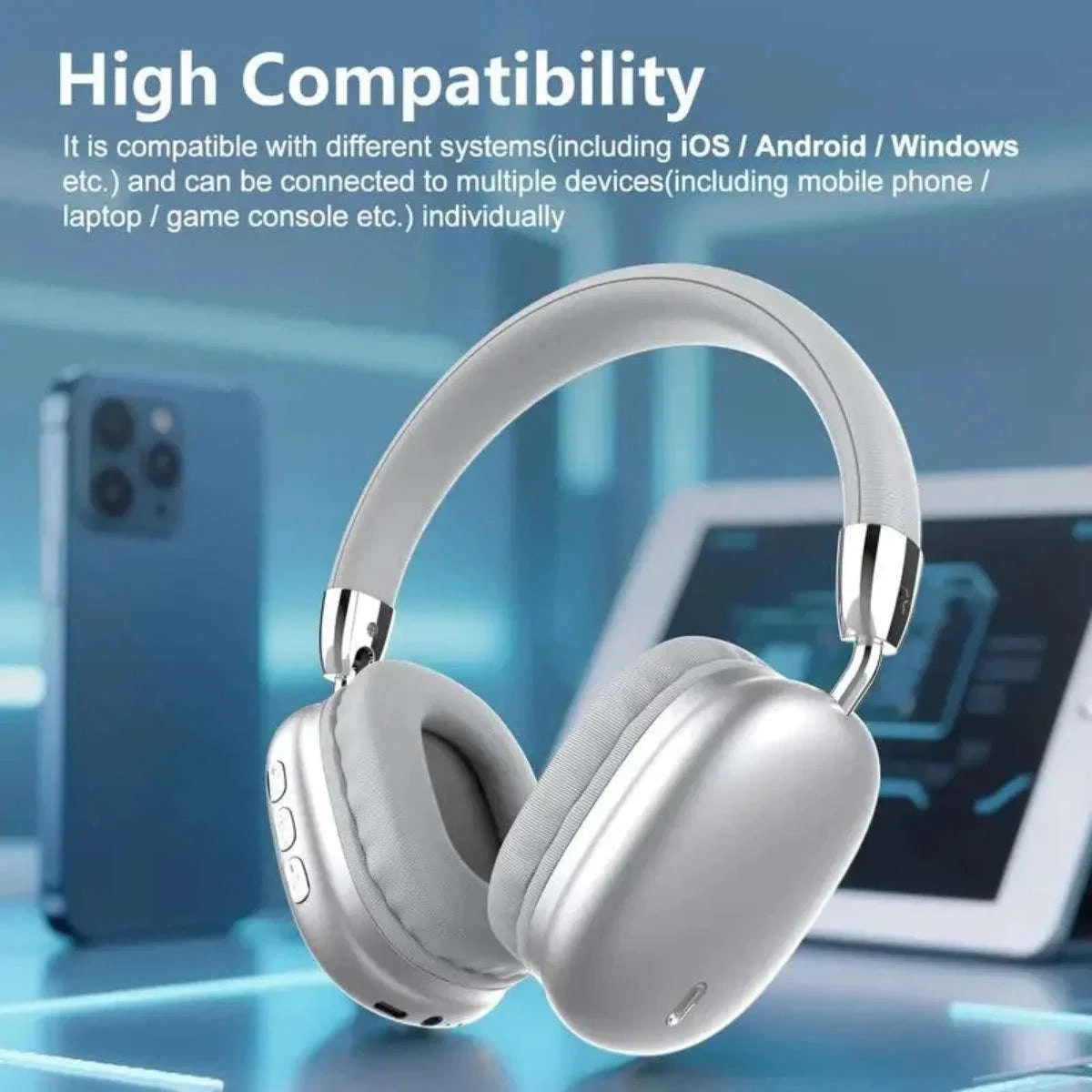 Wireless Bluetooth Headphones with ANC, Hi‑Res Audio & Foldable Design-Black / United States
