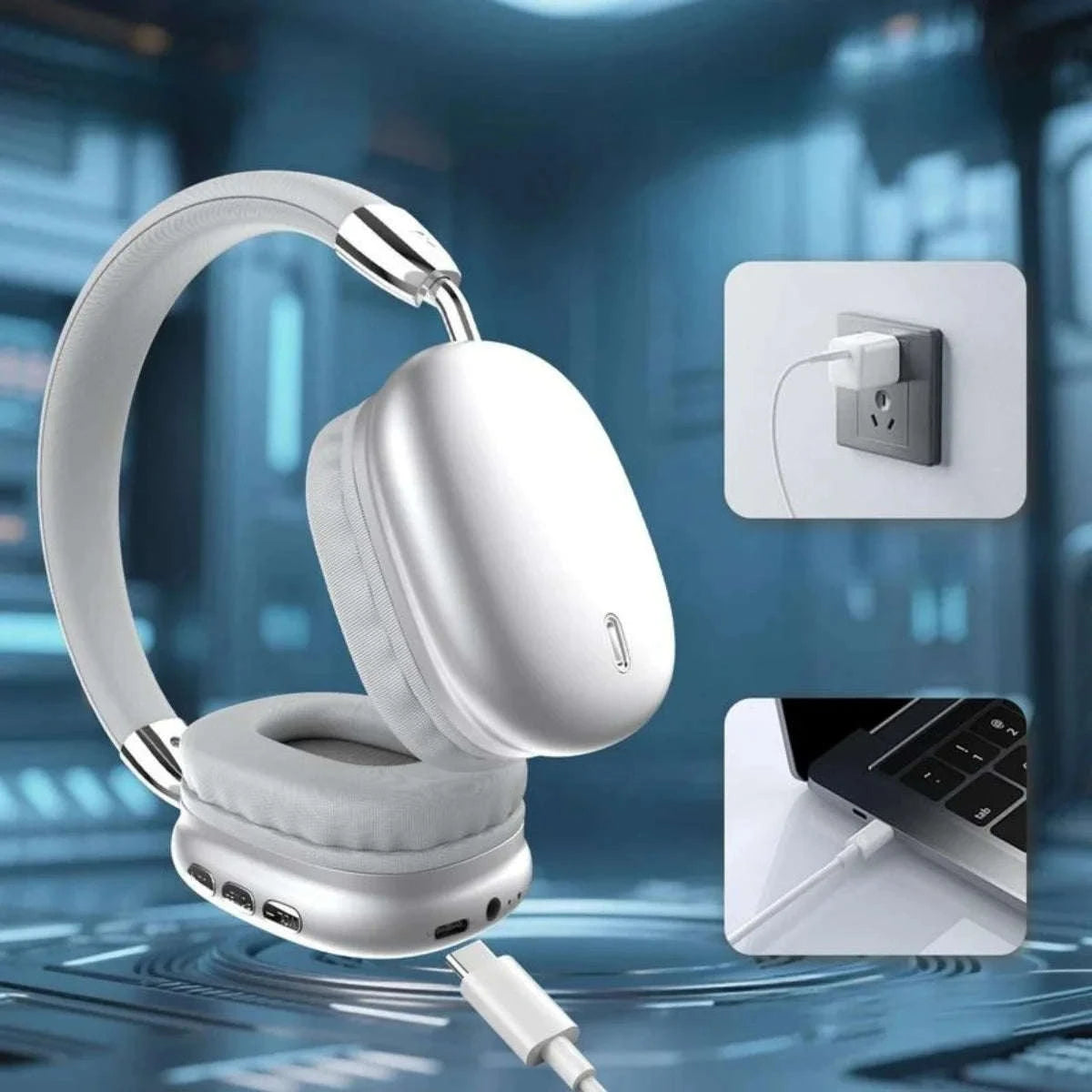 Wireless Bluetooth Headphones with ANC, Hi‑Res Audio & Foldable Design-Black / United States