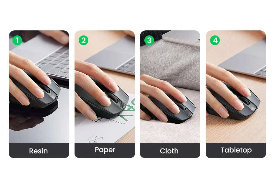 Wireless Bluetooth Mouse with Ergonomic Silent Control-BT5.0 and 2.4G Black / CHINA