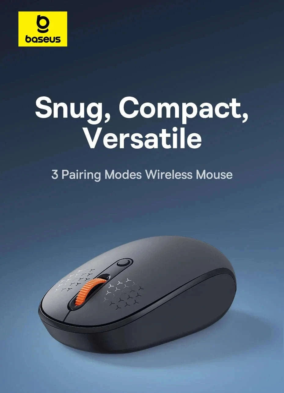 Wireless Bluetooth Mouse with Silent Click & Tri-Mode Connection-Black-BT and 2.4G