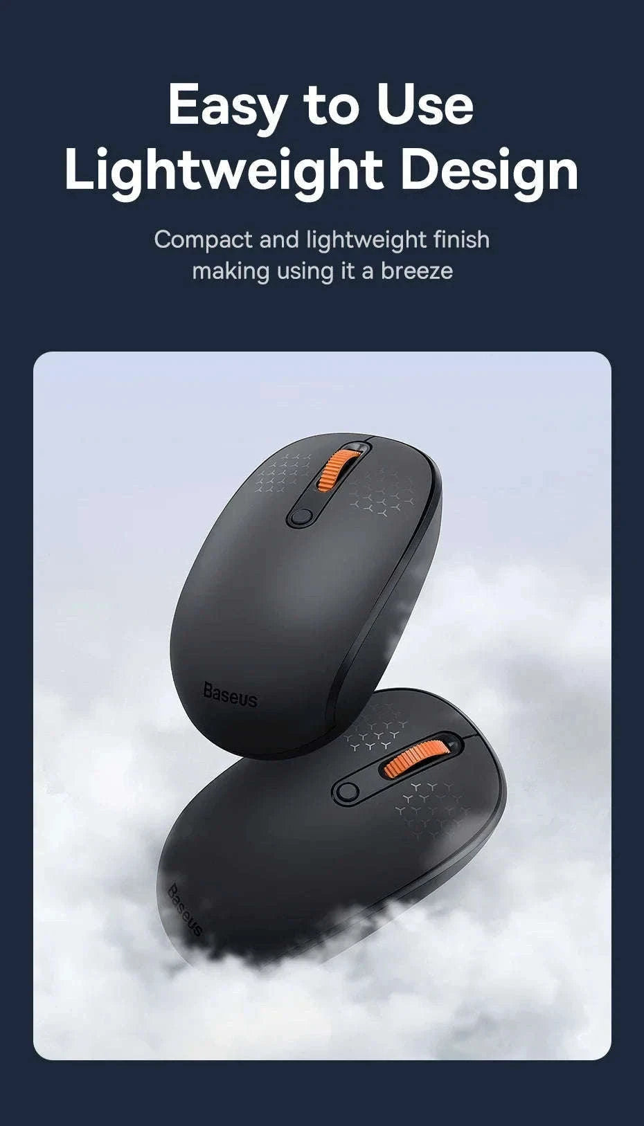 Wireless Bluetooth Mouse with Silent Click & Tri-Mode Connection-Black-BT and 2.4G