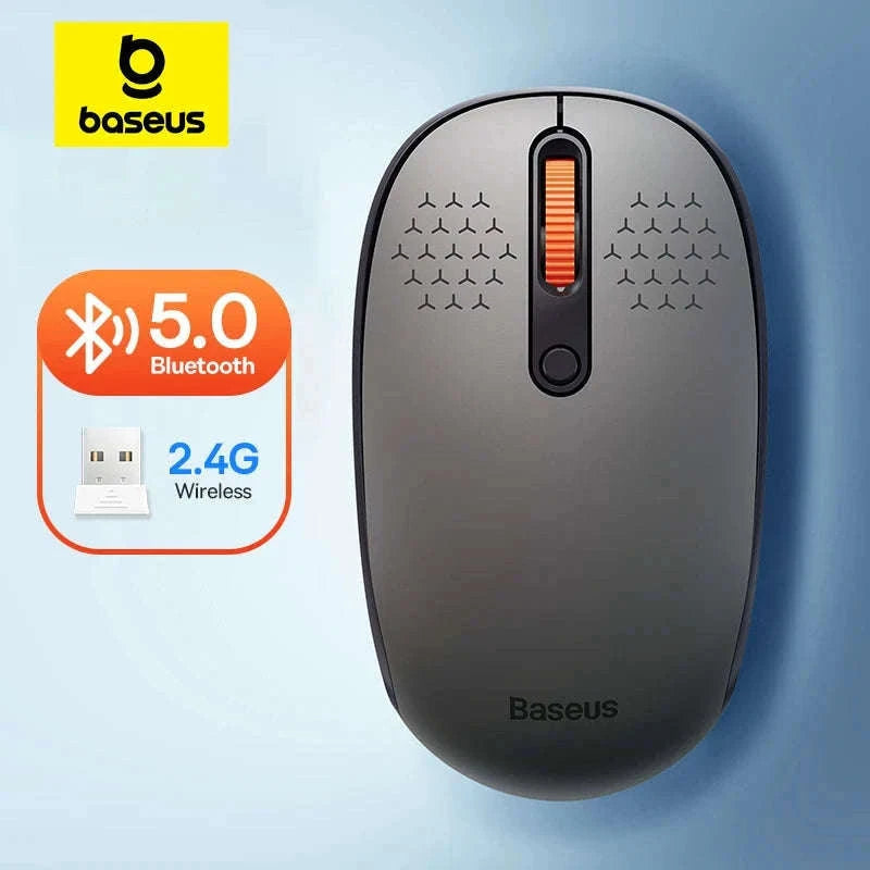 Wireless Bluetooth Mouse with Silent Clicks & Tri-Mode Connection-BT3.0 BT5.0 and 2.4G