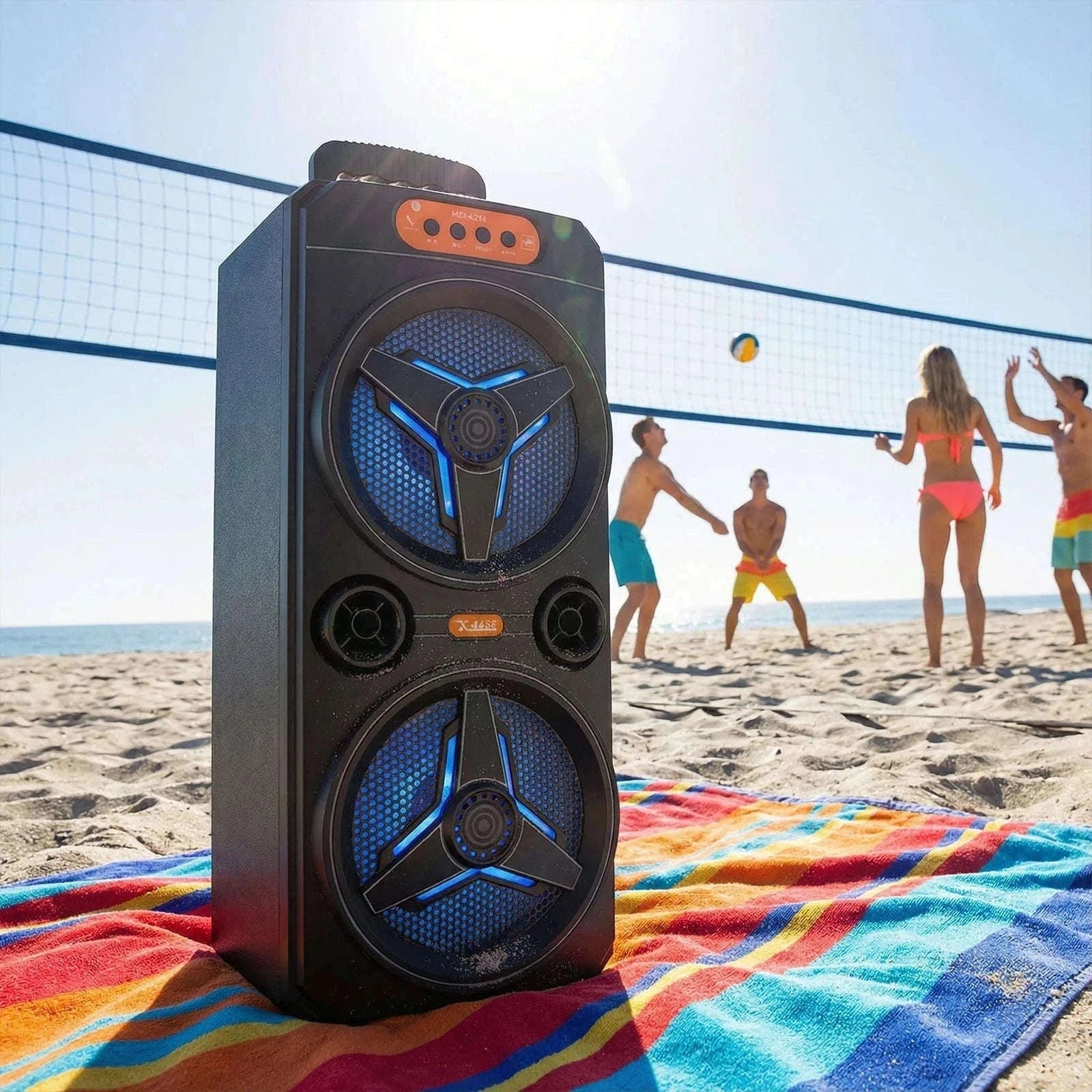 Wireless Bluetooth Speaker with Microphone for Parties and Outdoor Use-United States