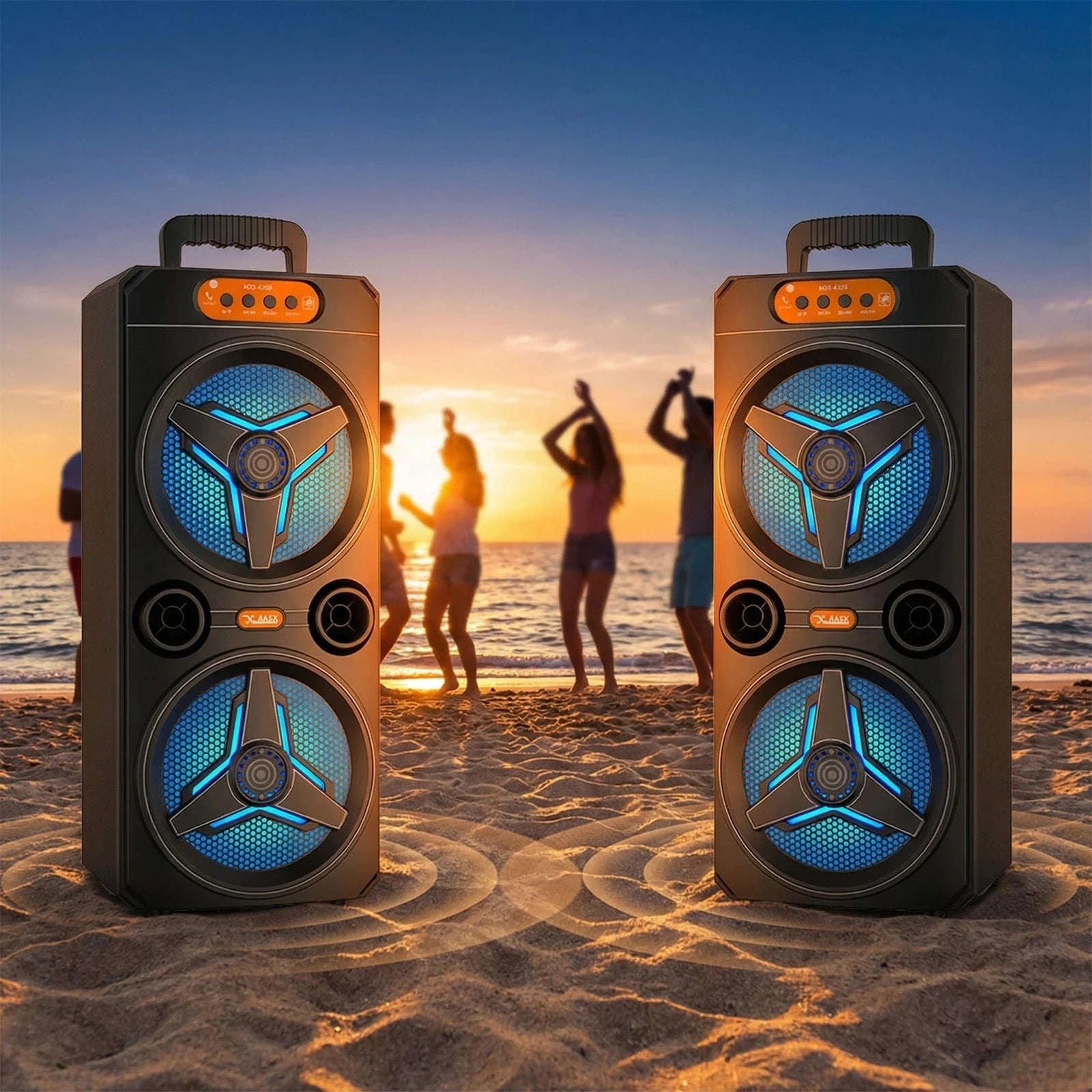 Wireless Bluetooth Speaker with Microphone for Parties and Outdoor Use-United States