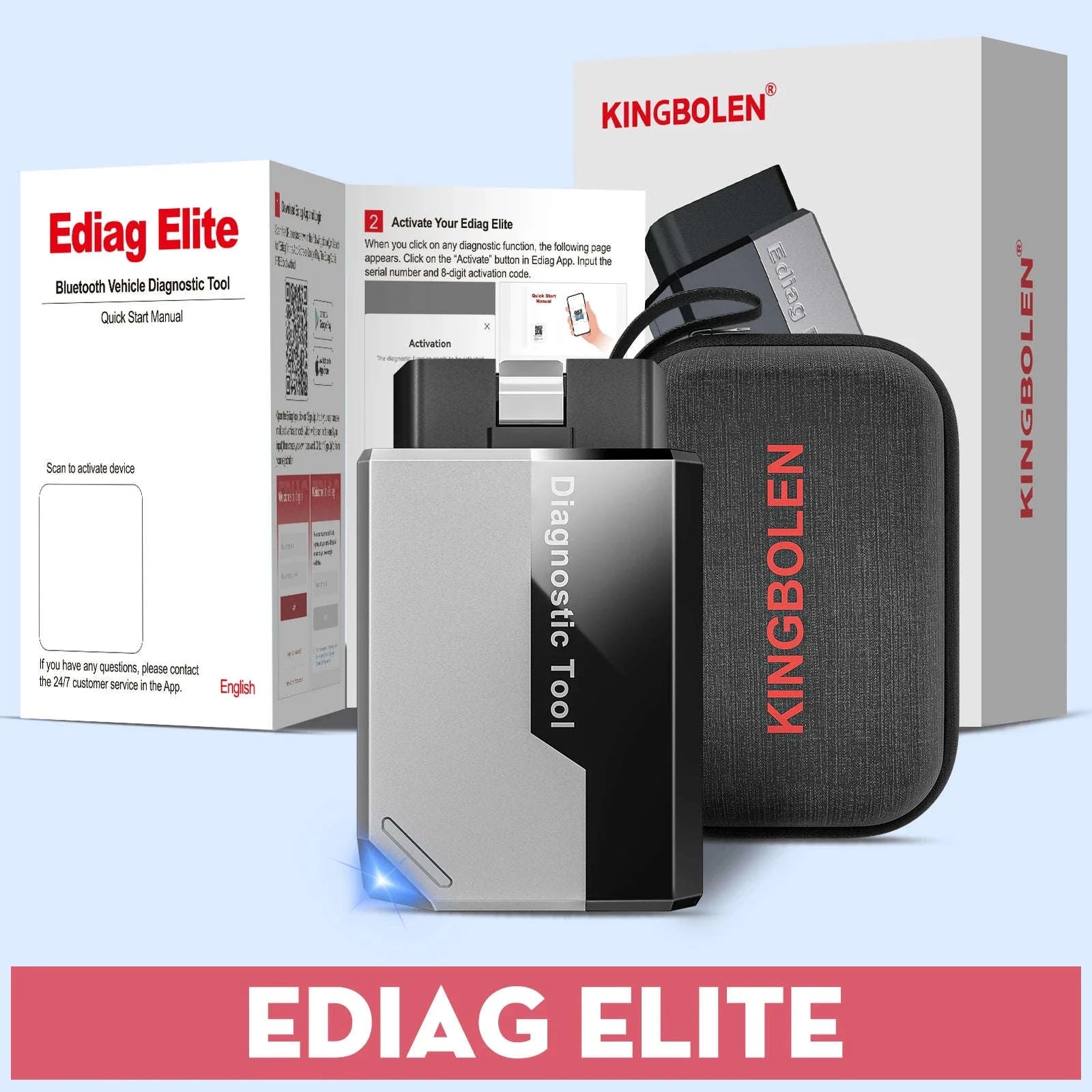 Wireless Car Diagnostic Tool with All System Scan and 15 Resets-Ediag Elite / United States / Lifetime Free Update