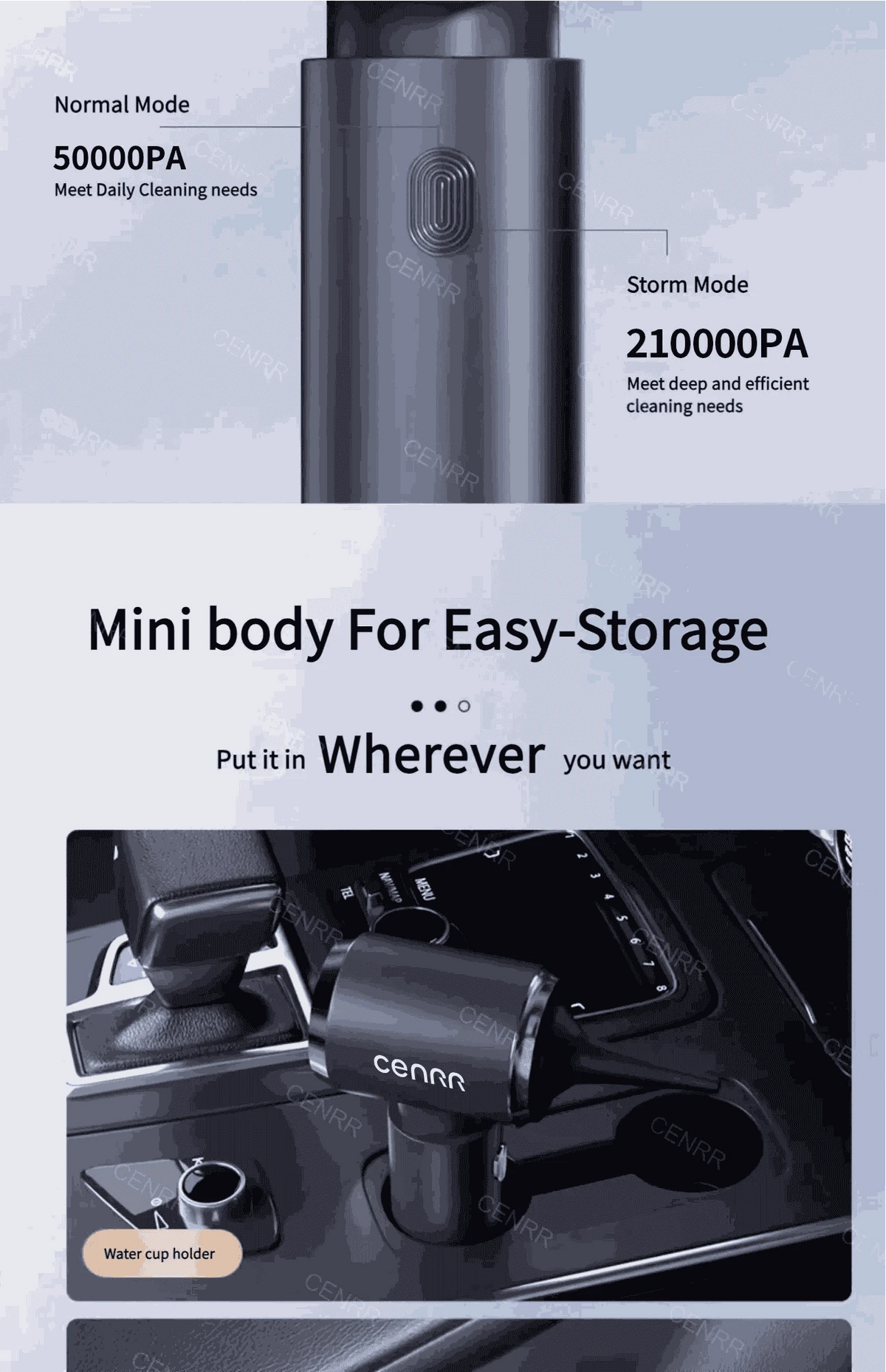Wireless Car Vacuum Cleaner with Cordless Cleaning Power-Basic