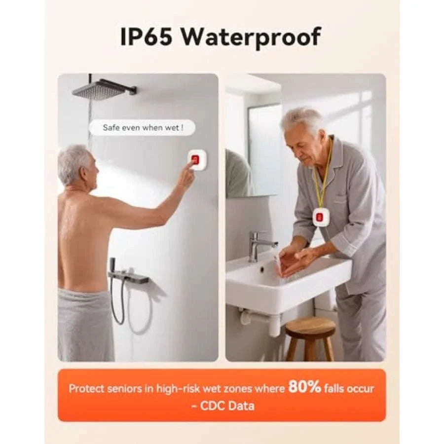 Wireless Caregiver Call Button System for Home and Nursing Care-United States / 2HUBS4BUTTONS