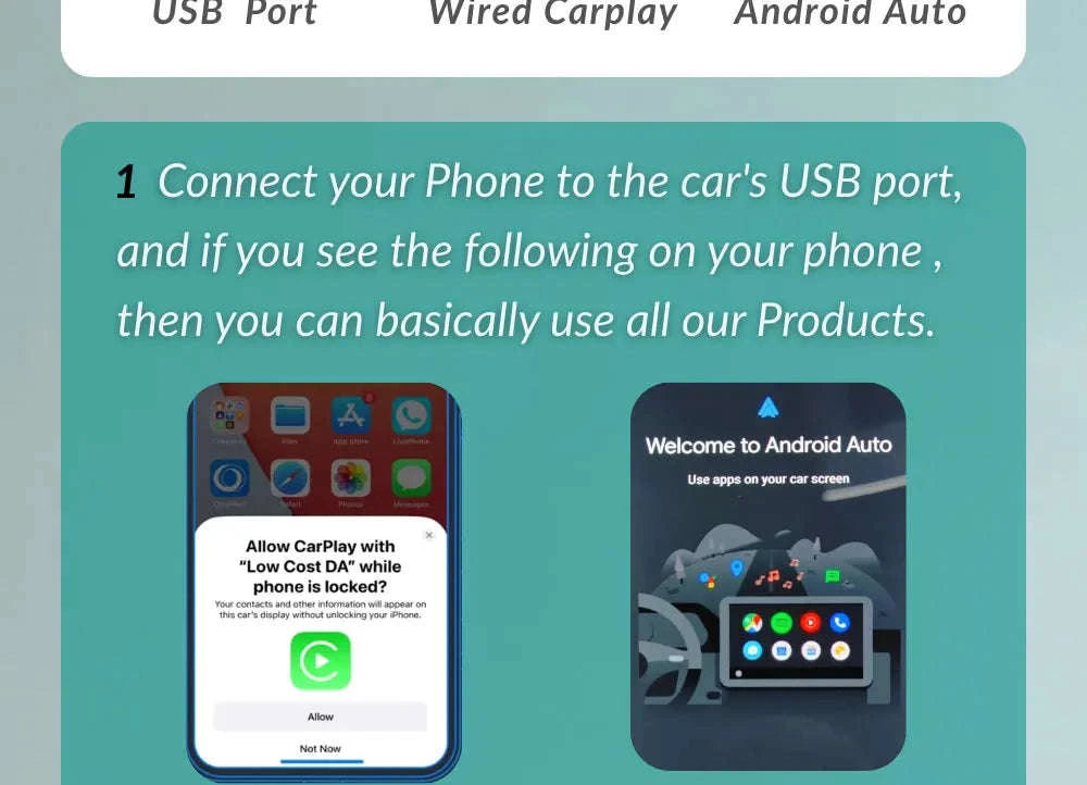 Wireless CarPlay Adapter with 1080P Baby Camera & Backseat Monitor-Cabin Care