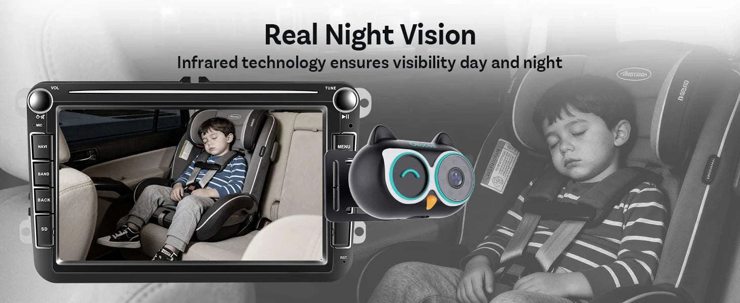 Wireless CarPlay Adapter with 1080P Baby Camera & Backseat Monitor-Cabin Care