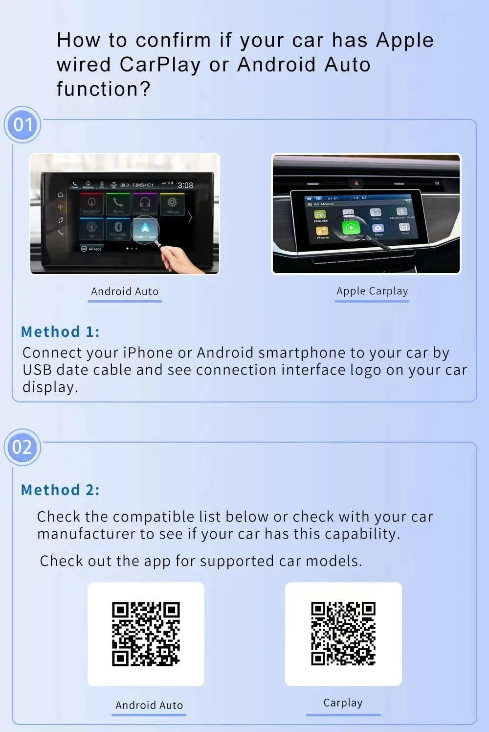 Wireless CarPlay Android Auto Adapter – 2‑in‑1 Plug & Play Upgrade-black