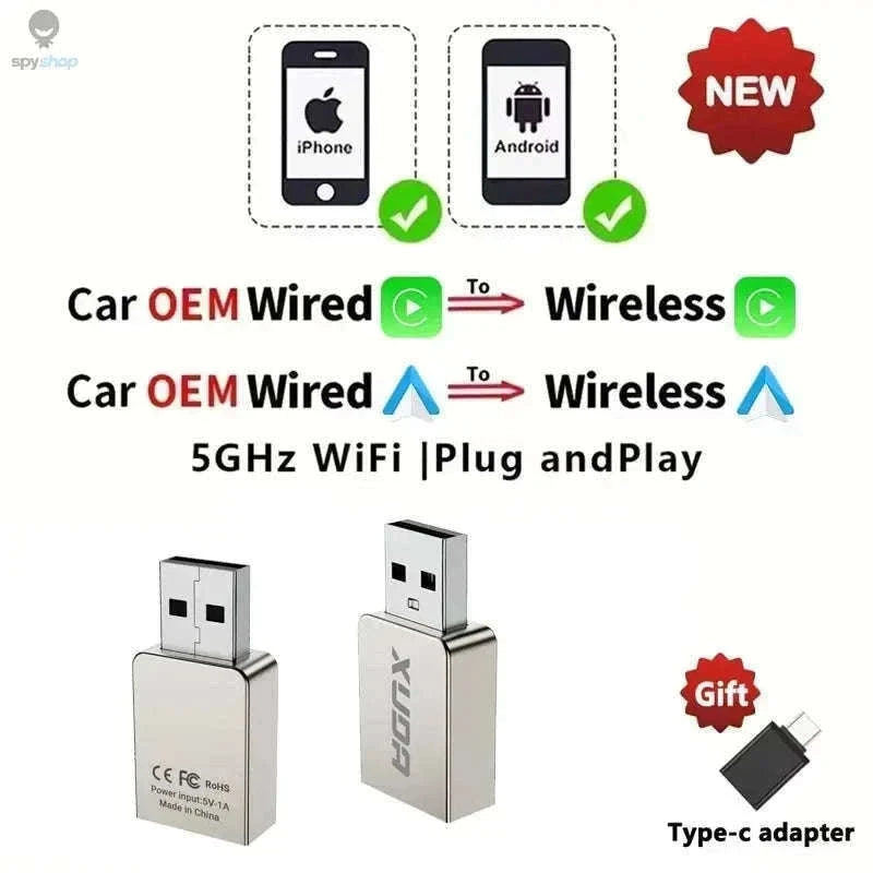 Wireless CarPlay & Android Auto Adapter for Nissan-2in1-A