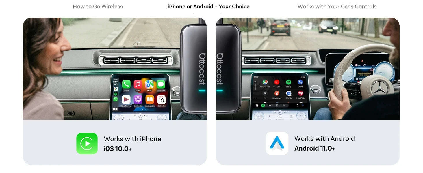 Wireless CarPlay & Android Auto AI Box with Streaming Apps for Cars-Play2Video Ultra