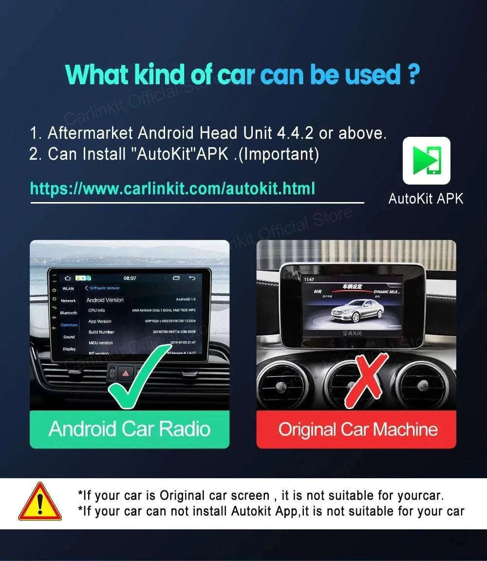 Wireless CarPlay & Android Auto USB Adapter for Android Head Units-CCPA With Mic / China Mainland
