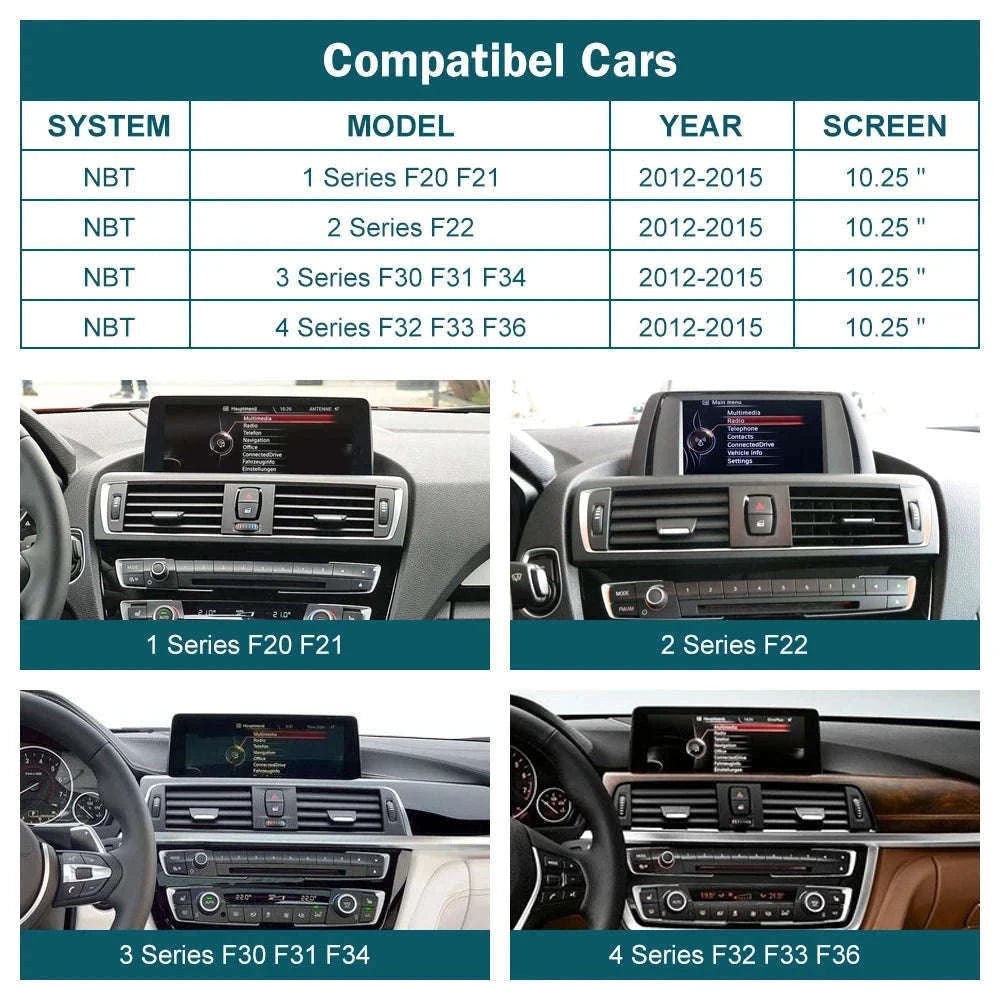 Wireless CarPlay Display for BMW 1, 2, 3 and 4 Series-12.3 RHD F30 NBT / UNITED KINGDOM