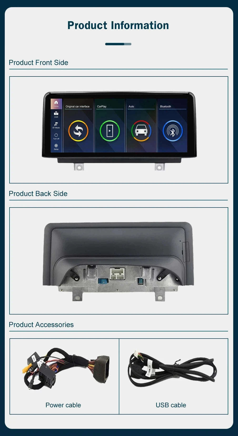 Wireless CarPlay Display for BMW 1, 2, 3 and 4 Series-12.3 RHD F30 NBT / UNITED KINGDOM
