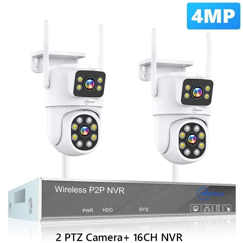 Wireless CCTV System PTZ Security Camera Kit with Two-Way Audio-10CH 5MP With 2 PTZ / spain / 2T