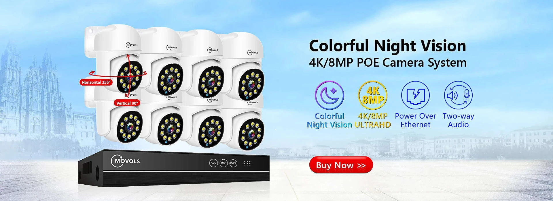 Wireless CCTV System PTZ Security Camera Kit with Two-Way Audio-10CH 5MP With 2 PTZ / spain / 2T