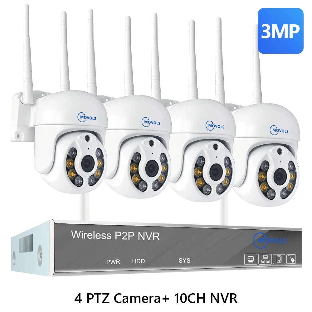 Wireless CCTV System PTZ Security Camera Kit with Two-Way Audio-10CH 5MP With 2 PTZ / spain / 2T