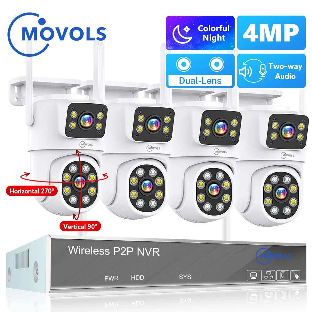 Wireless CCTV System PTZ Security Camera Kit with Two-Way Audio-10CH 5MP With 2 PTZ / spain / 2T
