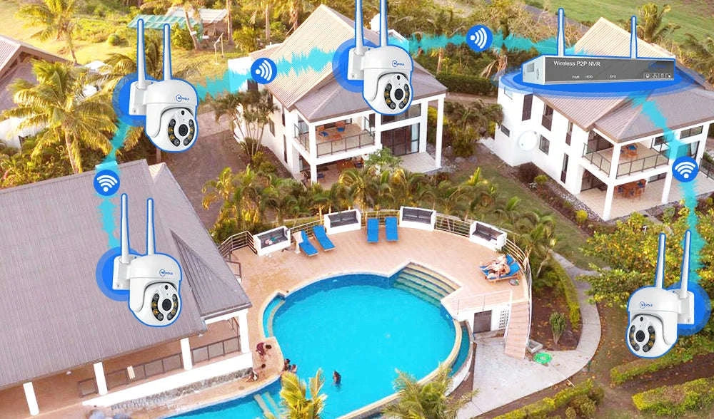 Wireless CCTV System PTZ Security Camera Kit with Two-Way Audio-10CH 5MP With 2 PTZ / spain / 2T