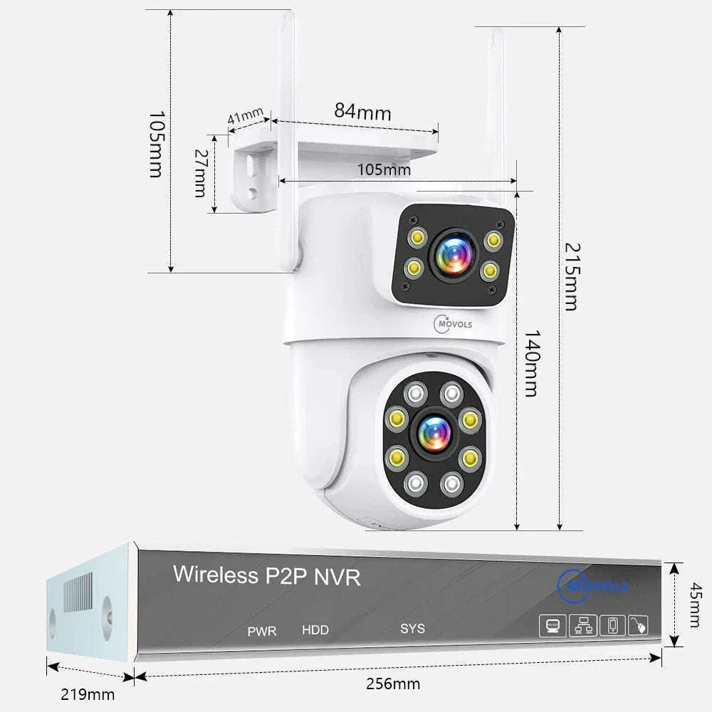 Wireless CCTV System PTZ Security Camera Kit with Two-Way Audio-10CH 5MP With 2 PTZ / spain / 2T