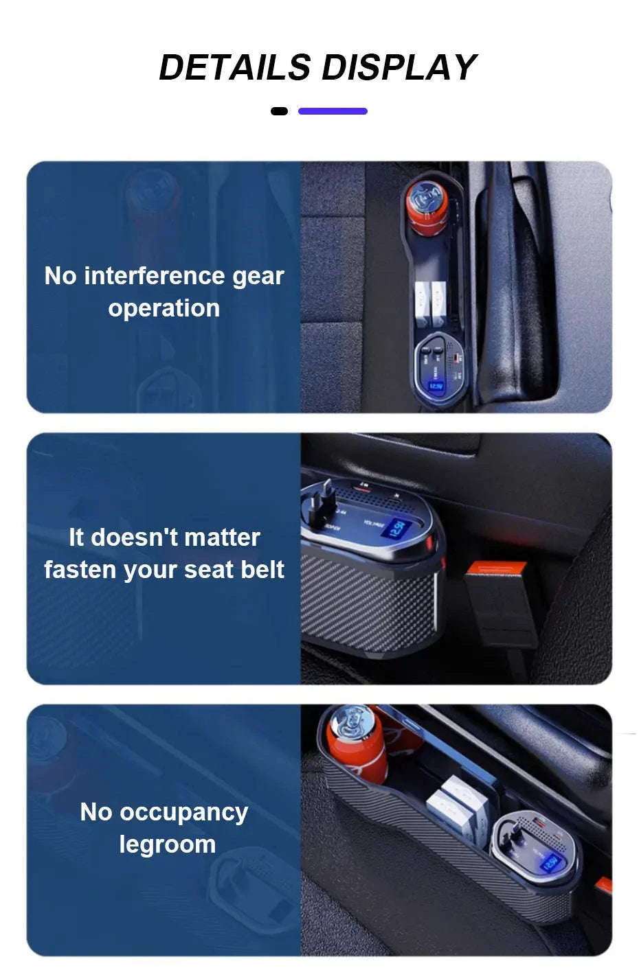 Wireless Charging Car Seat Gap Organizer-Wireless Charging