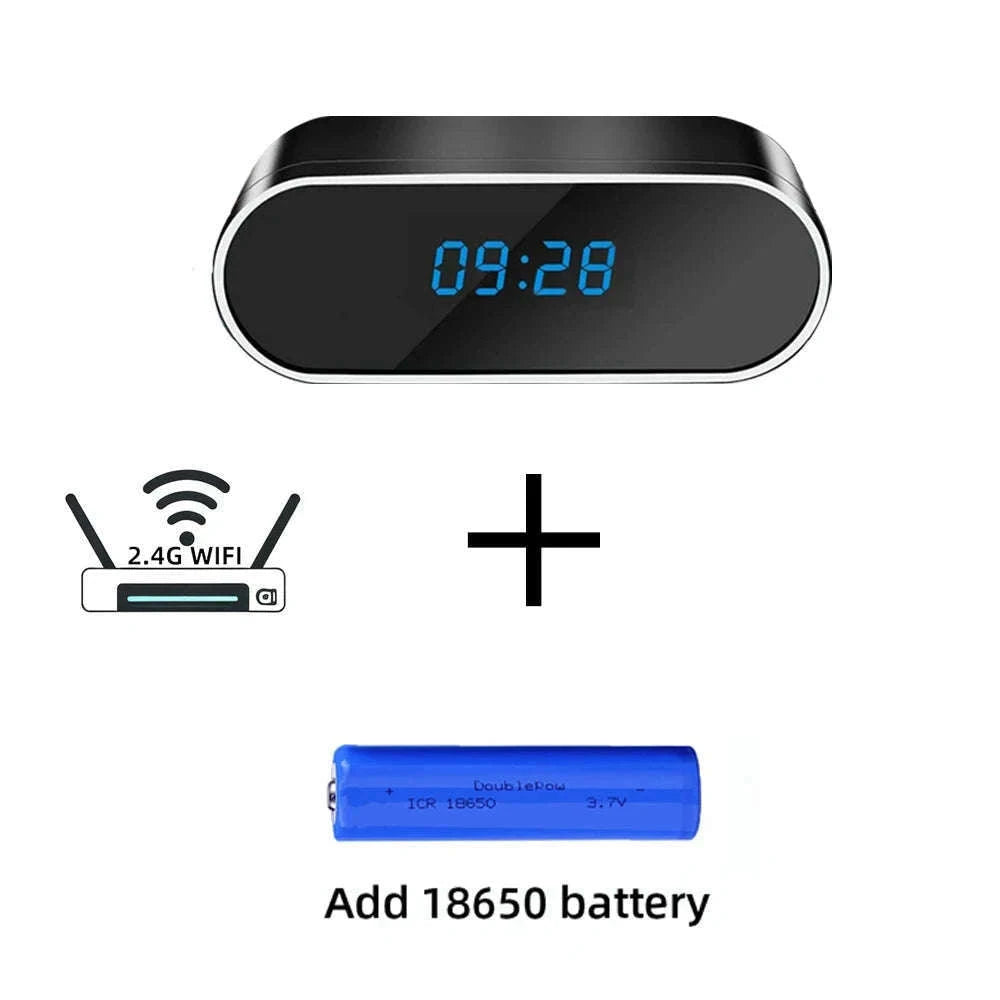 Wireless Clock Camera 1080P with WiFi, Motion Detection and Night Vision-Add 128GB card / China Mainland