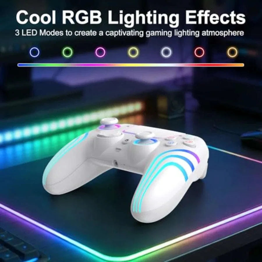 Wireless Controller with RGB Lighting for Console, PC and Mobile-United States / white
