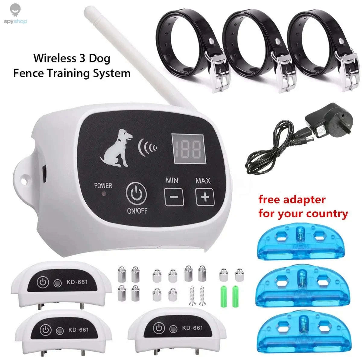 Wireless Dog Fence Collar System – Waterproof, Long-Range, Multi-Dog Control-With 3 collars