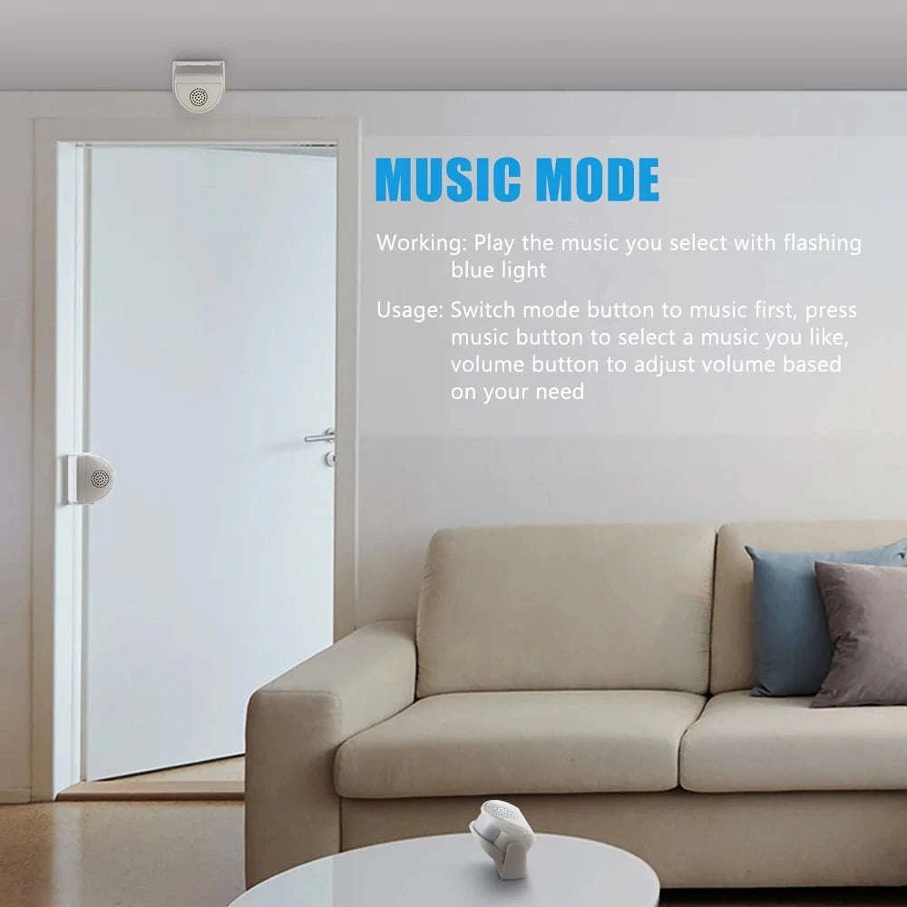 Wireless Door Chime with PIR Motion Sensor for Shop & Home Security-Default Title