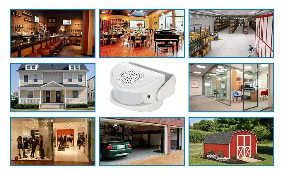Wireless Door Chime with PIR Motion Sensor for Shop & Home Security-Default Title