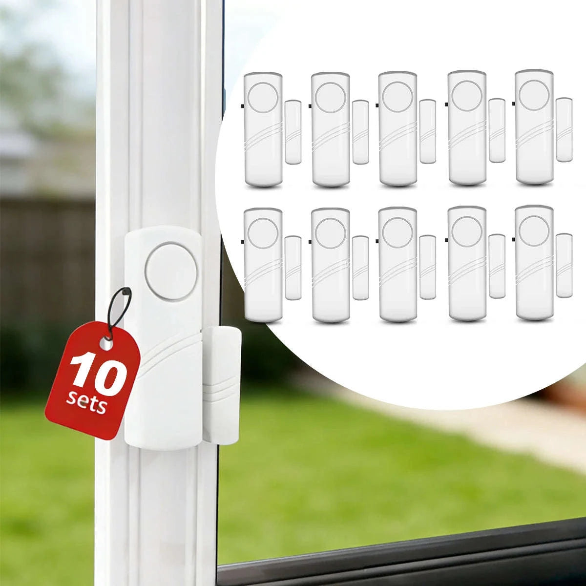 Wireless Door Window Sensor Alarm 95dB Anti-Theft Contact-10pcs door sensor / United States