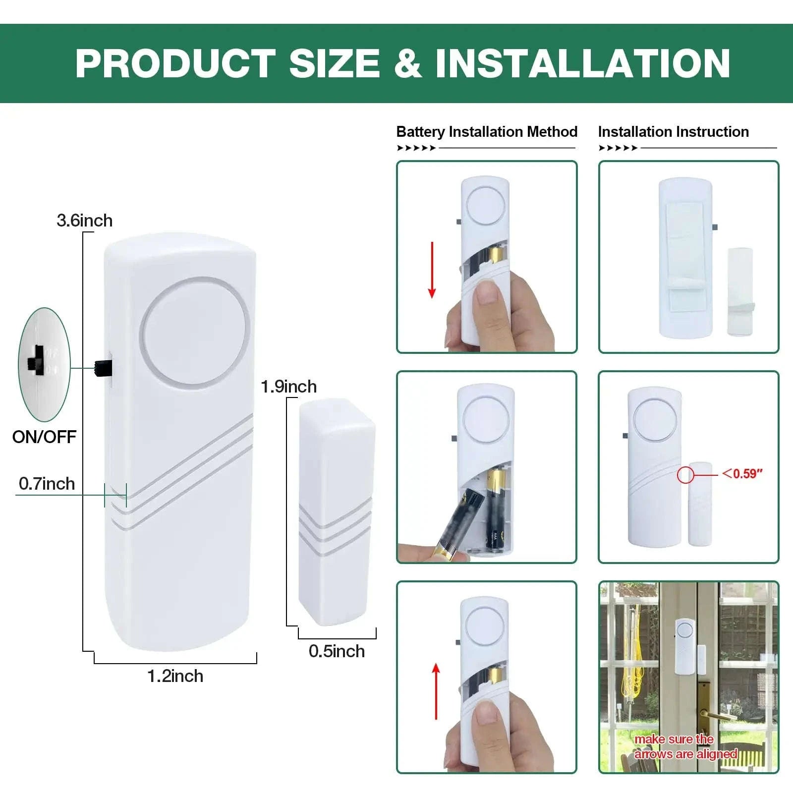 Wireless Door Window Sensor Alarm 95dB Anti-Theft Contact-10pcs door sensor / United States