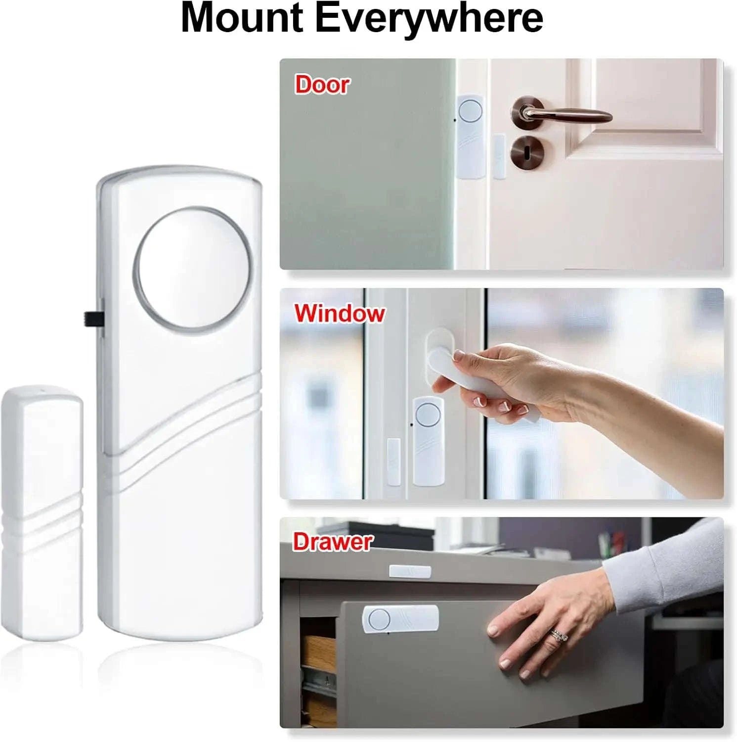 Wireless Door Window Sensor Alarm 95dB Anti-Theft Contact-10pcs door sensor / United States