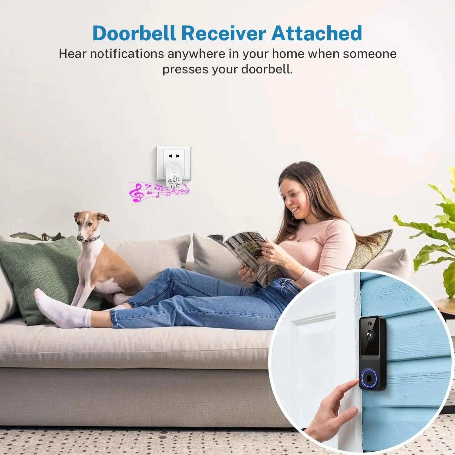 Wireless Doorbell Camera 1080P HD with Motion Detection & Audio-United States