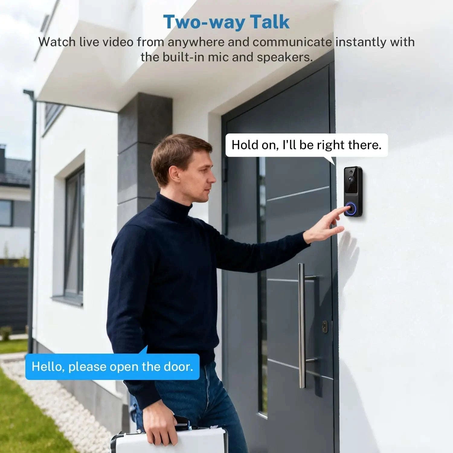 Wireless Doorbell Camera 1080P HD with Motion Detection & Audio-United States