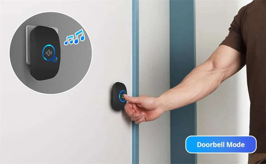 Wireless Doorbell with 32 Ringtones and 4 Volume Levels-1 receiver 1 button / United States