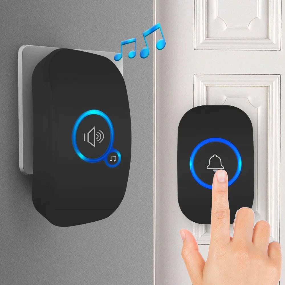 Wireless Doorbell with 32 Ringtones and 4 Volume Levels-1 receiver 1 button / United States