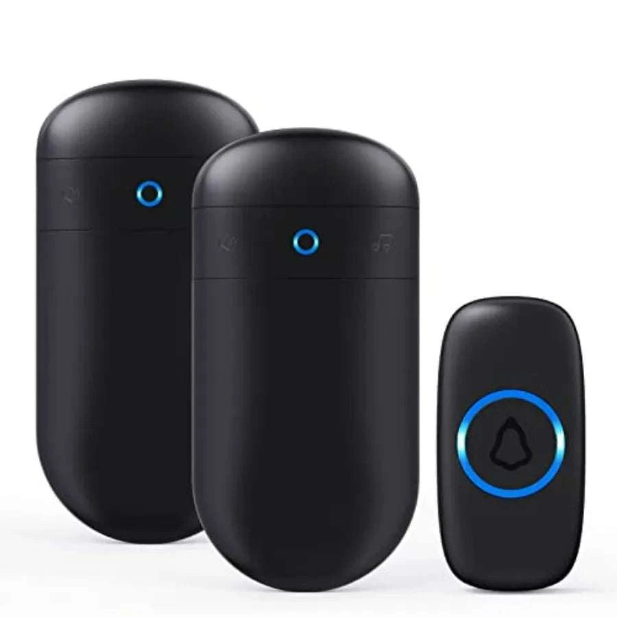 Wireless Doorbell with 52 Chimes and 110dB Loud Plug-In Receiver-United States / Black