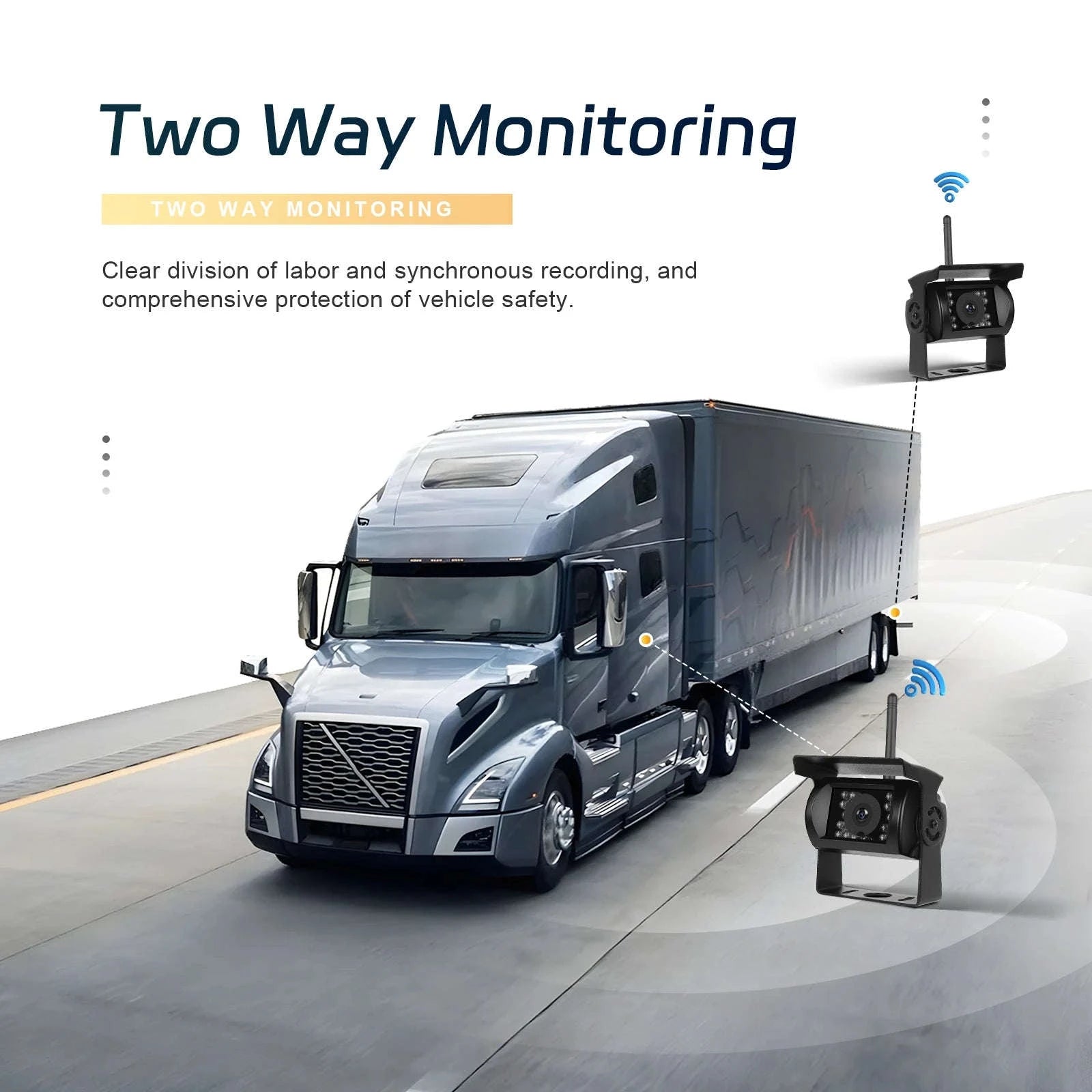Wireless Dual Backup Camera System with 7-Inch IPS Monitor-Monitor with 2 Cameras / france