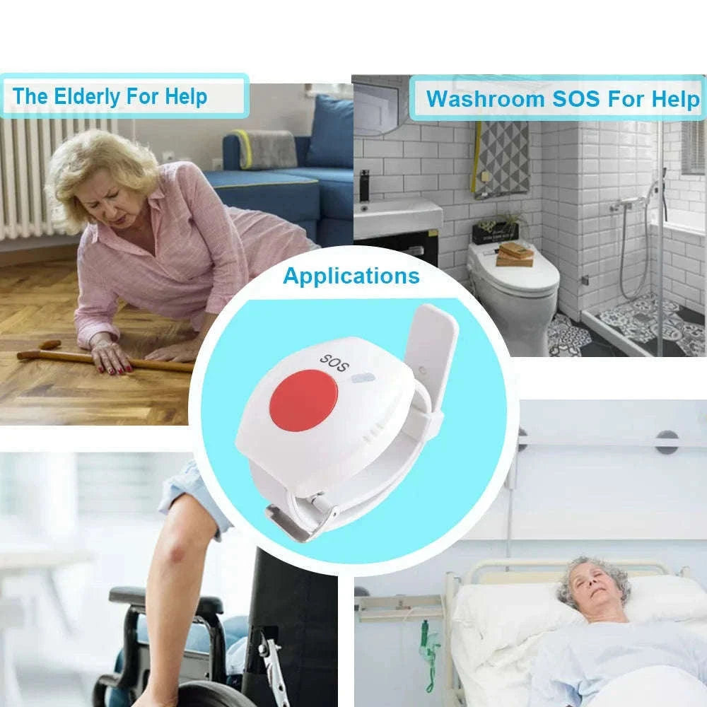 Wireless Elderly Care Pager System for Fast SOS Alerts-Host And 3SOS
