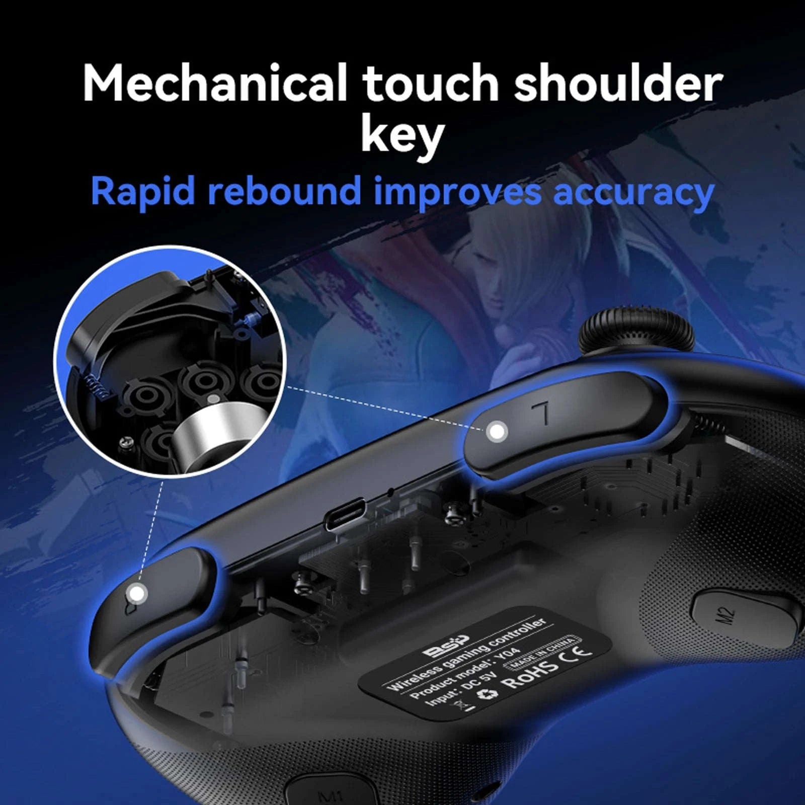 Wireless Game Controller for Switch, PC, PS4, PS3-Black 8K receiver / United States
