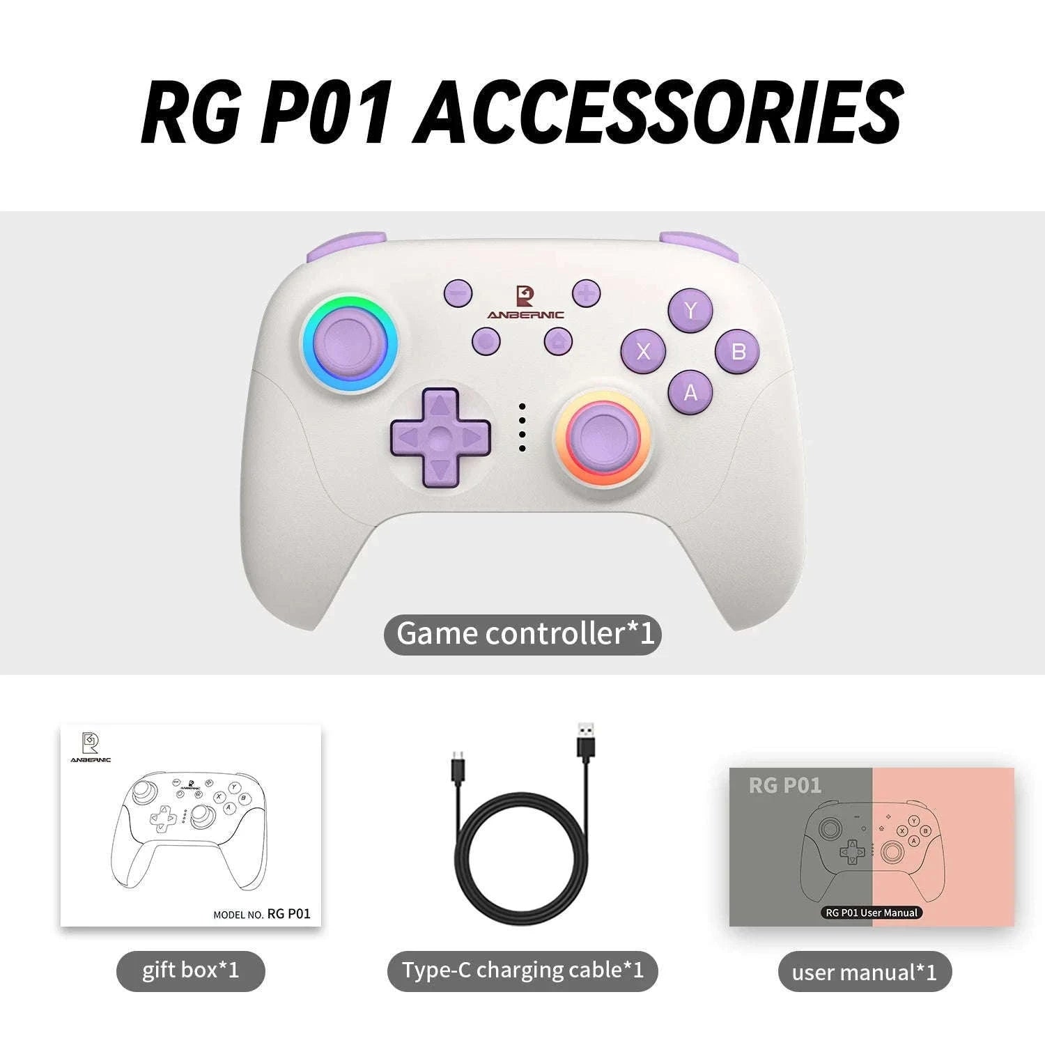 Wireless Gaming Controller with Hall Effect Triggers and Joysticks-Radiant Purple / United States
